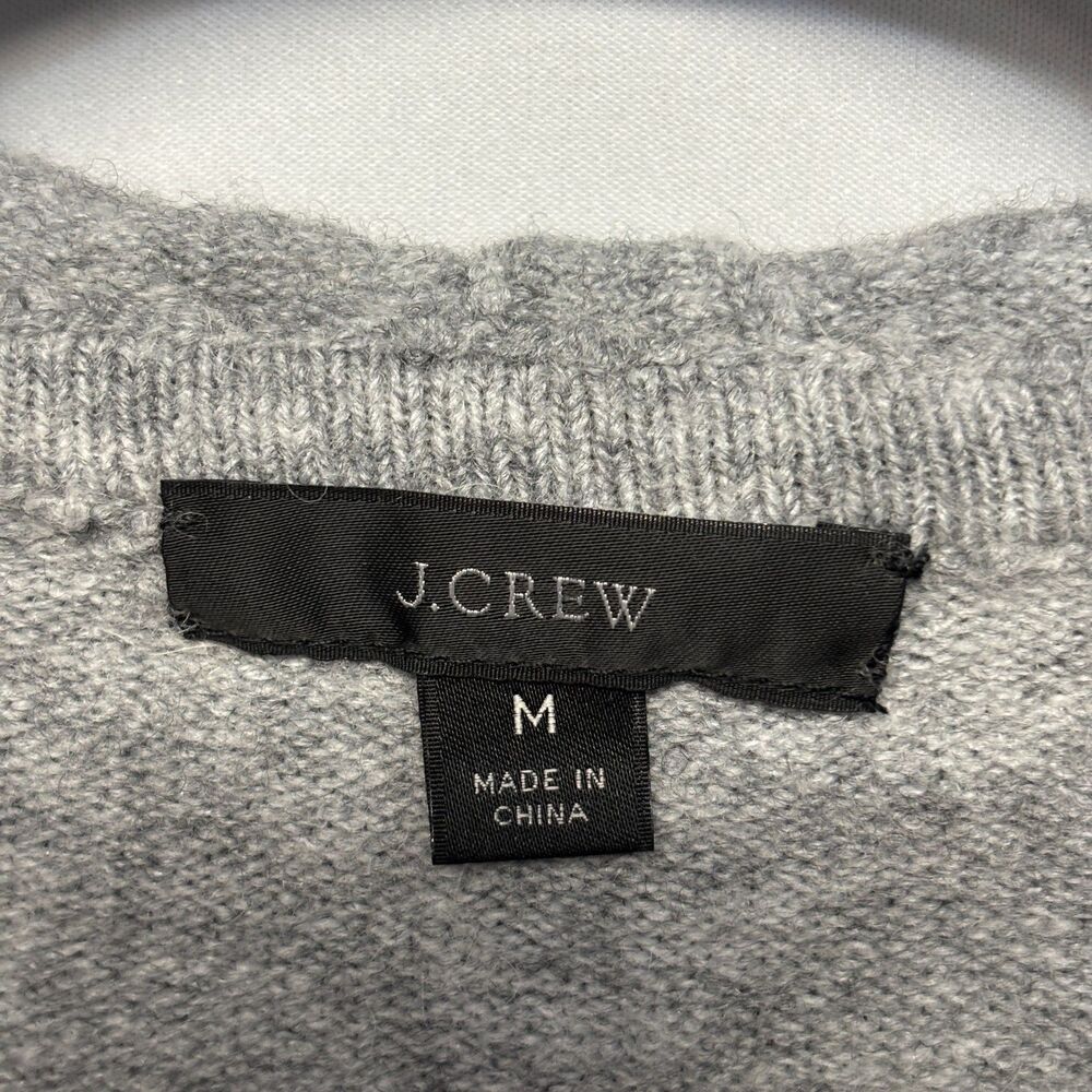 J Crew Women Wool Alpaca Blend Hoodie Sweater Size Medium FA21 Gray D131 -4 - Picture 14 of 16